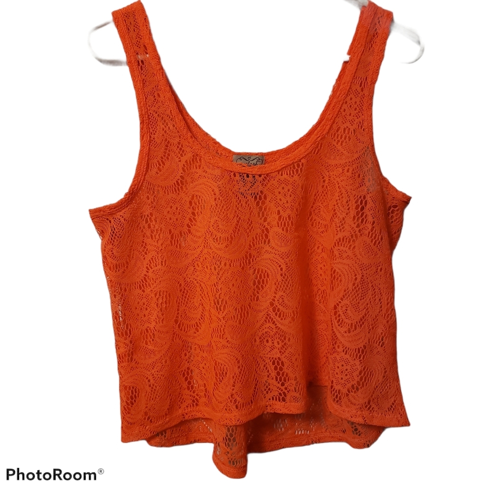 Eyelash large sheer laced tank cover up. 205